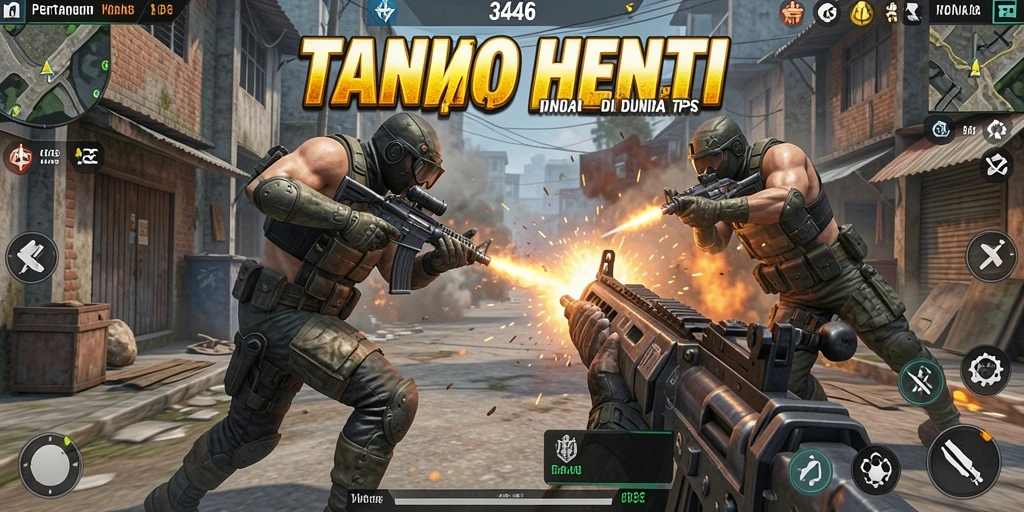 Tampilan menarik dari gameplay TPS 3446 saat pertempuran berlangsung.