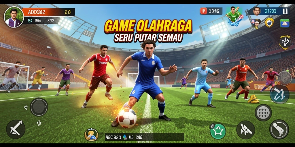 Screenshot gameplay ADG62 menampilkan aksi olahraga yang mendebarkan.