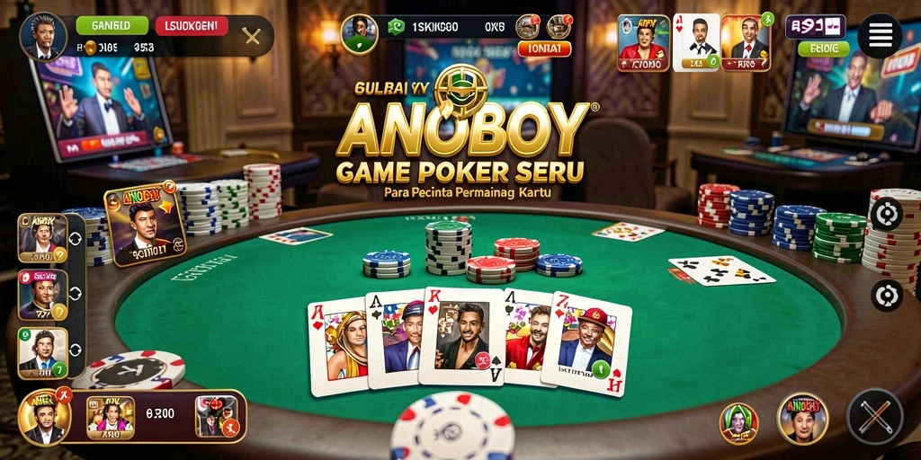 Screenshot ANOBOY menampilkan gameplay Poker yang seru dan interaktif.