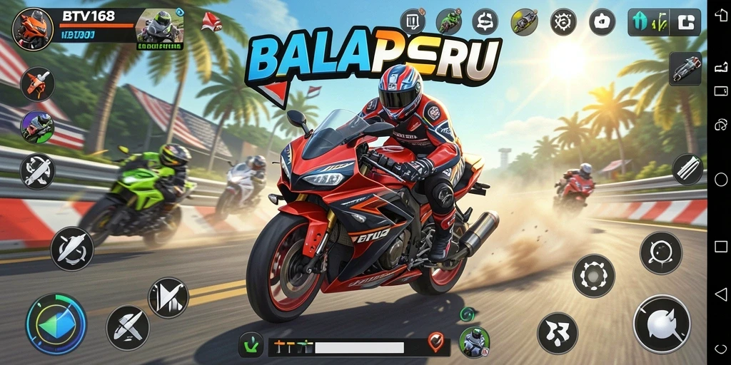 Gameplay seru balap motor di BTV168 dengan trek menantang.