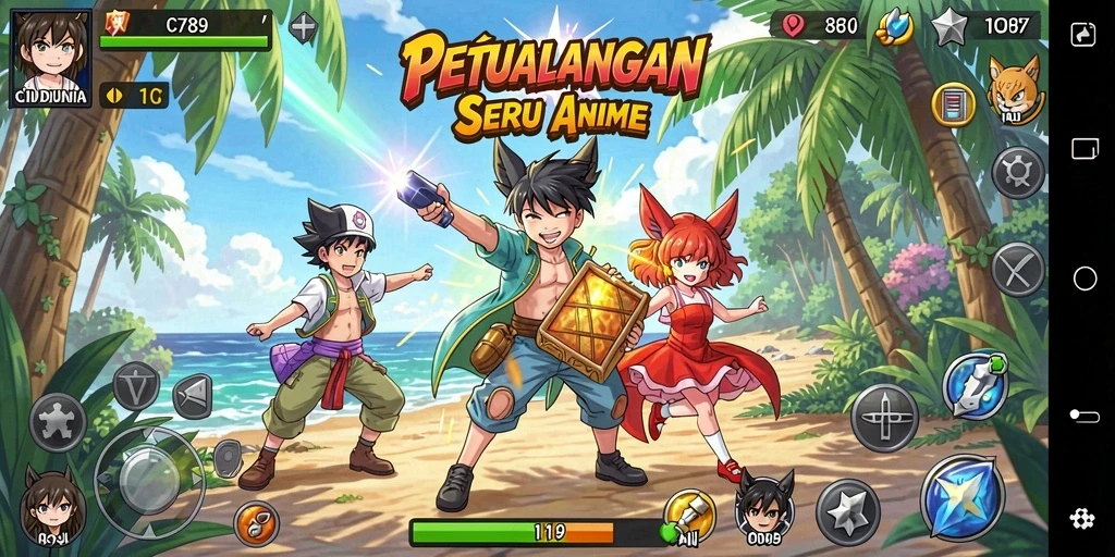 Gameplay seru dengan karakter Anime yang dinamis.