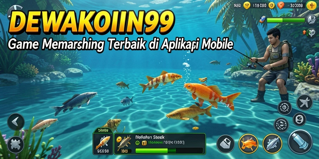 Tampilan gameplay seru saat memancing di DEWAKOIN99.