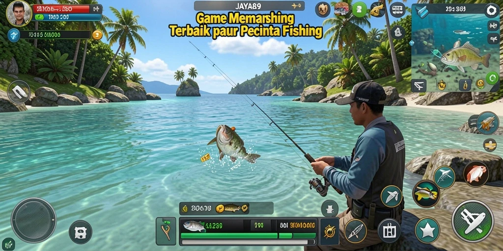 Tampilan gameplay <strong>JAYA89</strong> yang menampilkan suasana memancing yang menegangkan dan menawan.