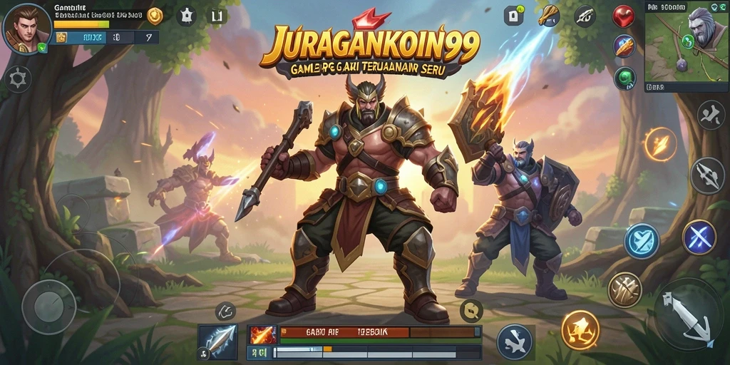 Tangkapan layar menunjukkan aksi seru dalam JURAGANKOIN99 selama pertempuran epik.