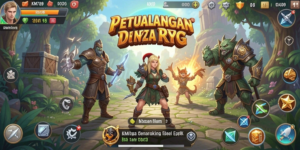 Tampilan gameplay RPG yang menampilkan pertarungan seru dan strategi dalam KM789.