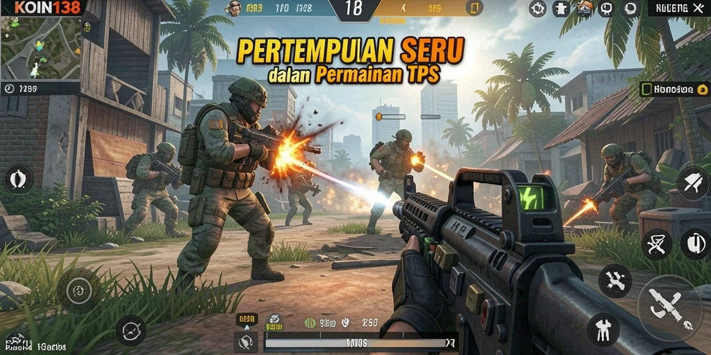 Gameplay KOIN138 dengan aksi pertempuran TPS yang mendebarkan.