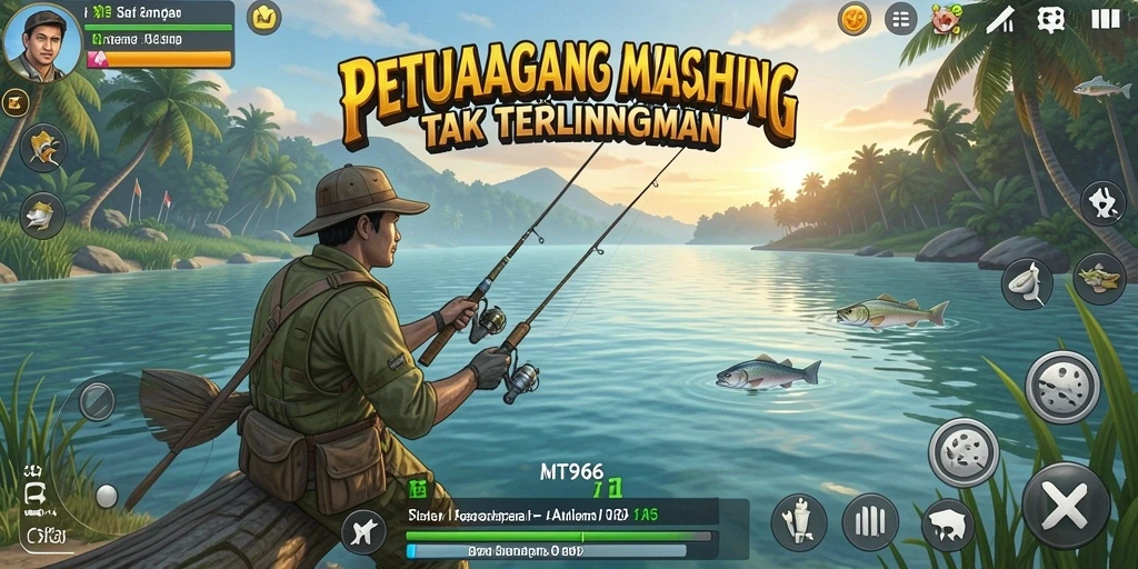 Screenshot gameplay MT966 menampilkan aksi memancing yang seru dan menantang.