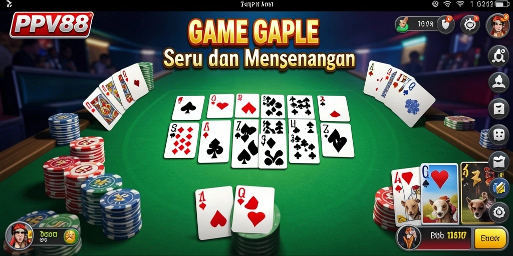 Tampilan gameplay menyenangkan dalam PPV88 dengan suasana Gaple yang kental.