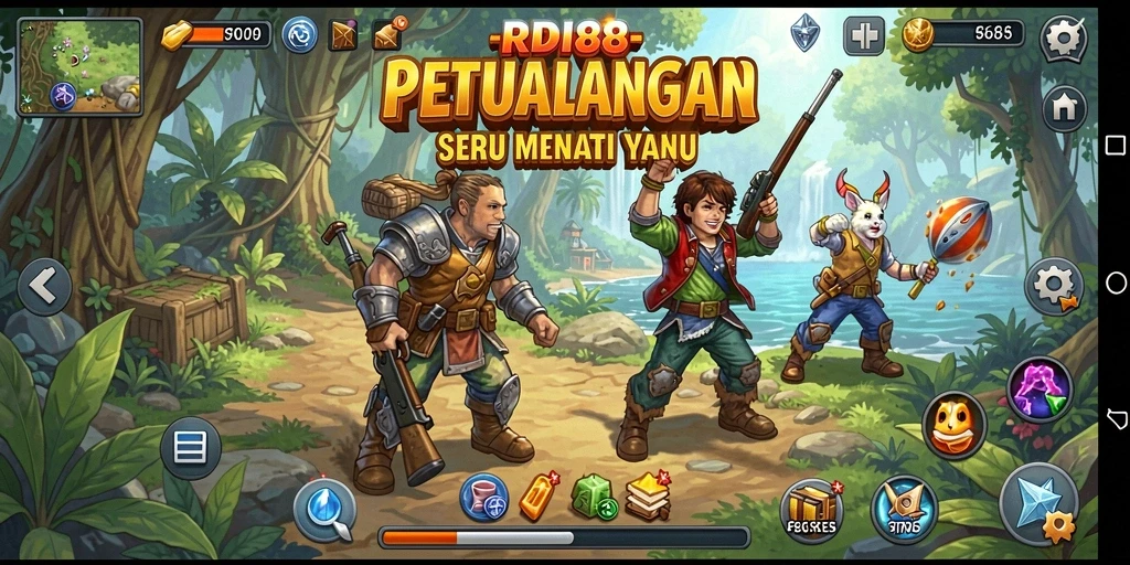 Screenshot RDI88 menunjukkan karakter beraksi dalam dunia petualangan yang menakjubkan.