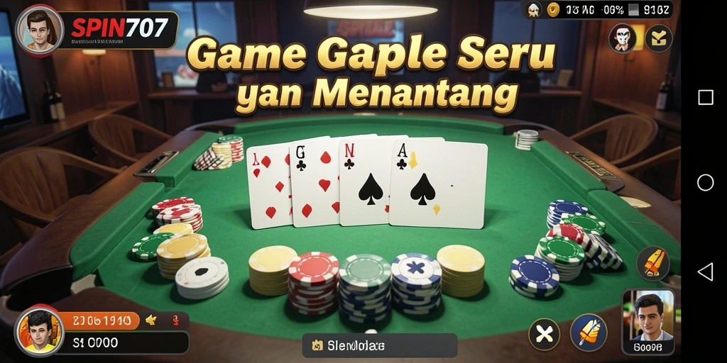 Tampilan seru gameplay Gaple di SPIN707.