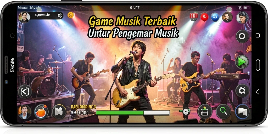 Tampilan gameplay V07 yang menarik dan interaktif dengan berbagai lagu.